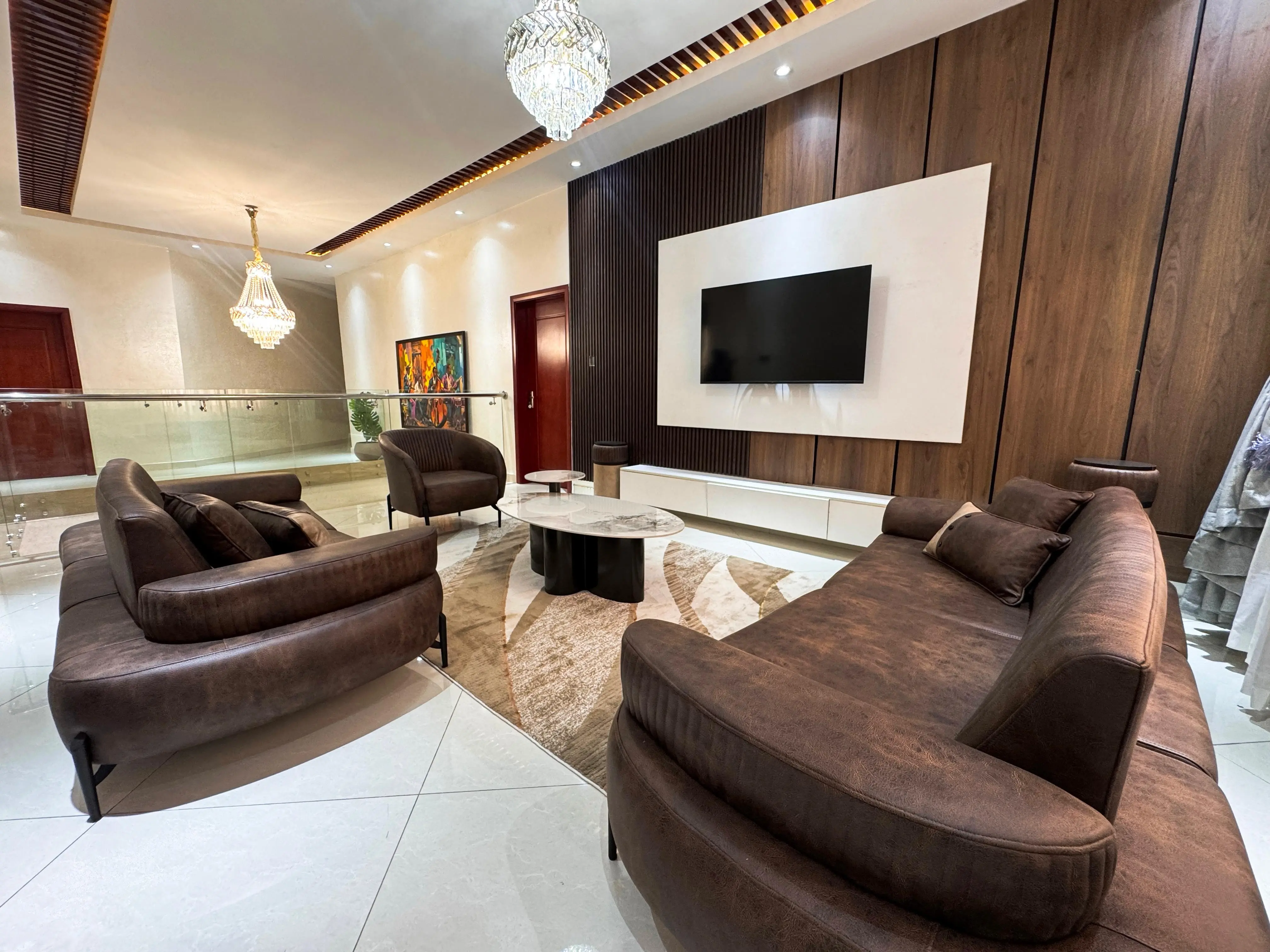 Elegant dining area inside the suite